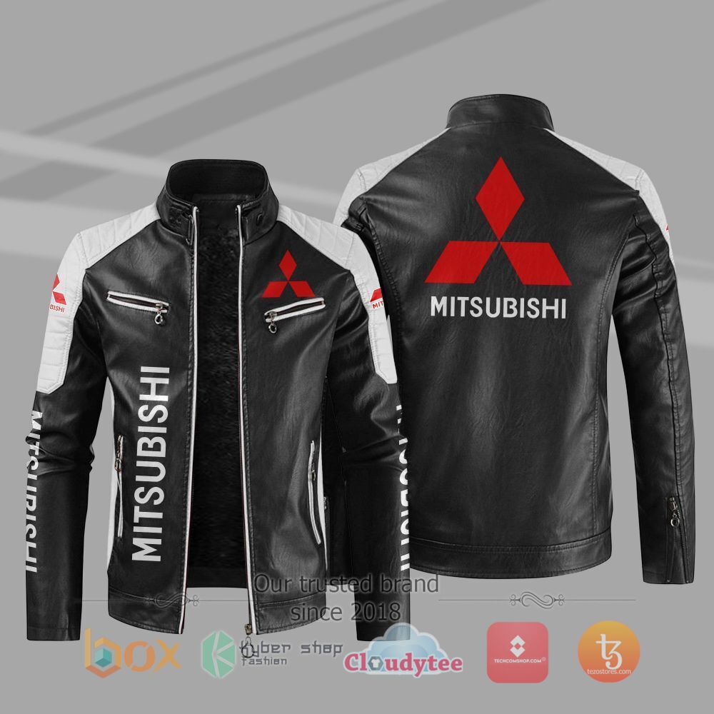 HOT_Mitsubishi_Car_Motor_Block_Leather_Jacket