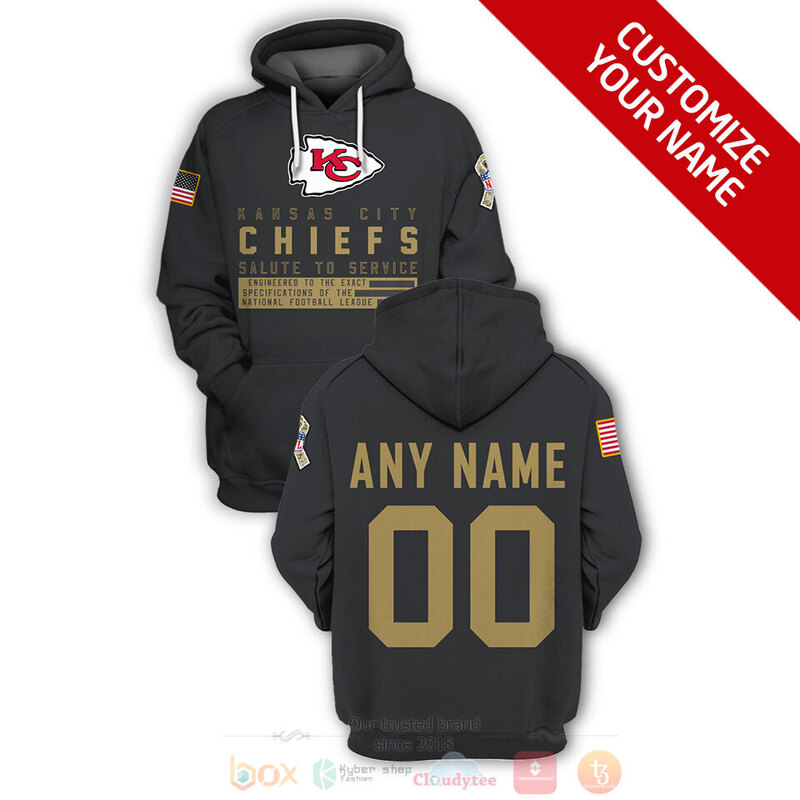 HOT NFL Kansas City Chiefs Salute To Service Black Personalized