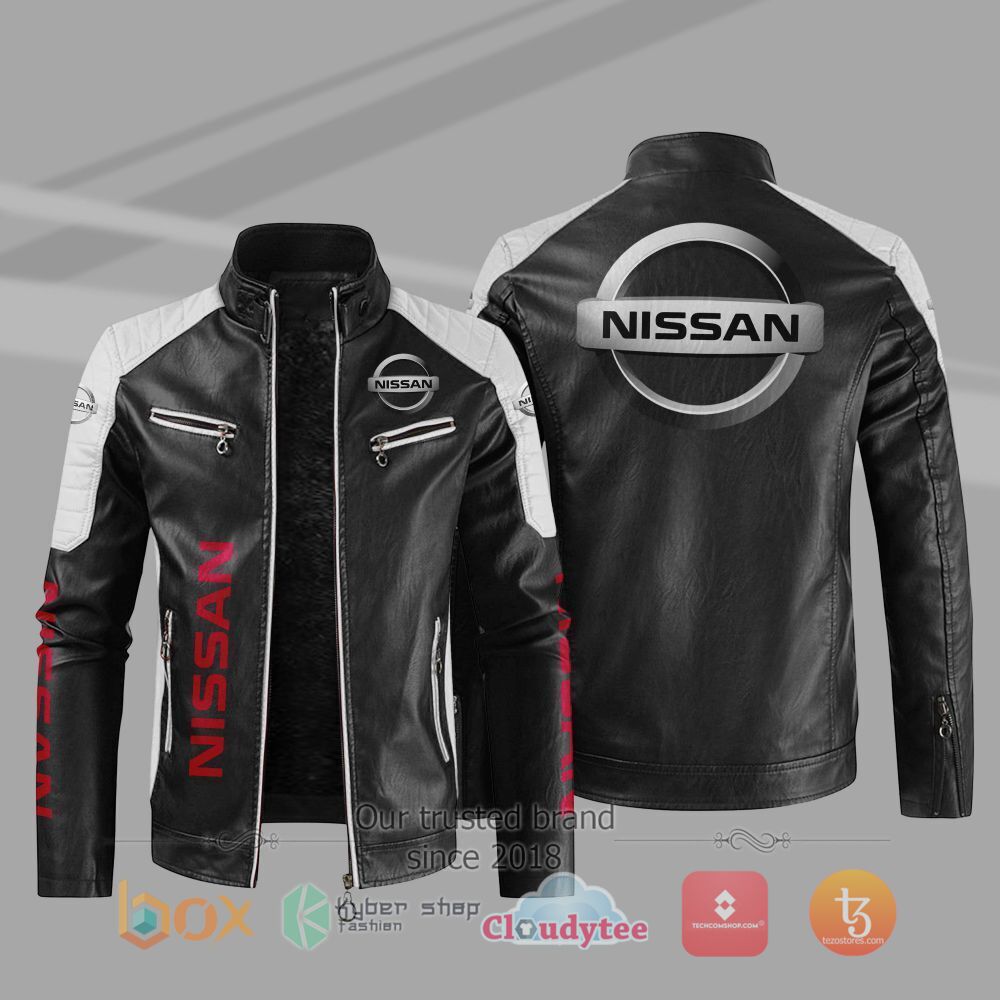 HOT_Nissan_Car_Motor_Block_Leather_Jacket