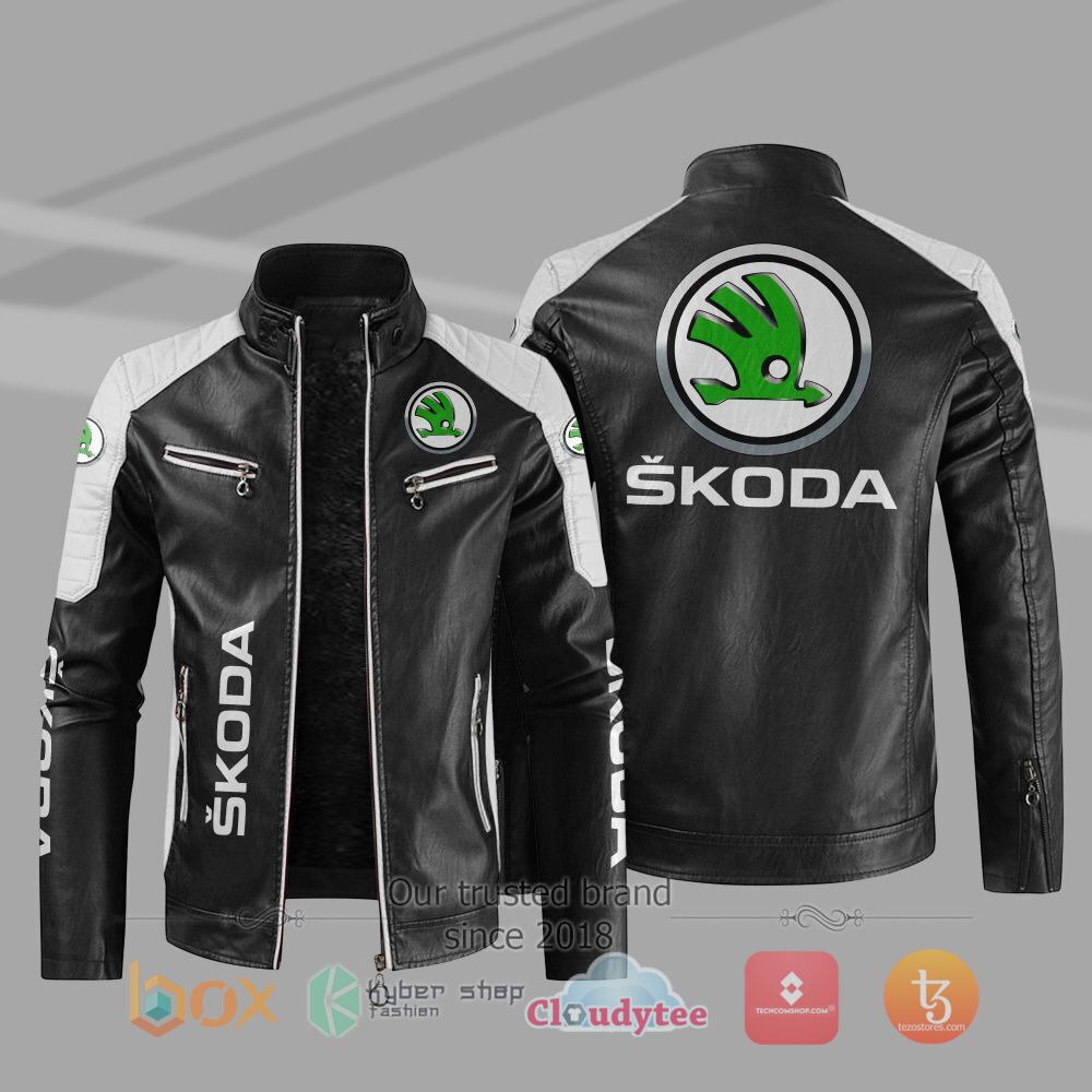HOT_Skoda_Car_Motor_Block_Leather_Jacket