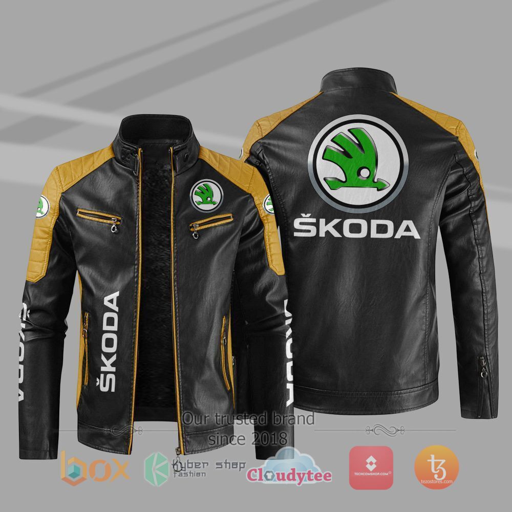 HOT_Skoda_Car_Motor_Block_Leather_Jacket_1