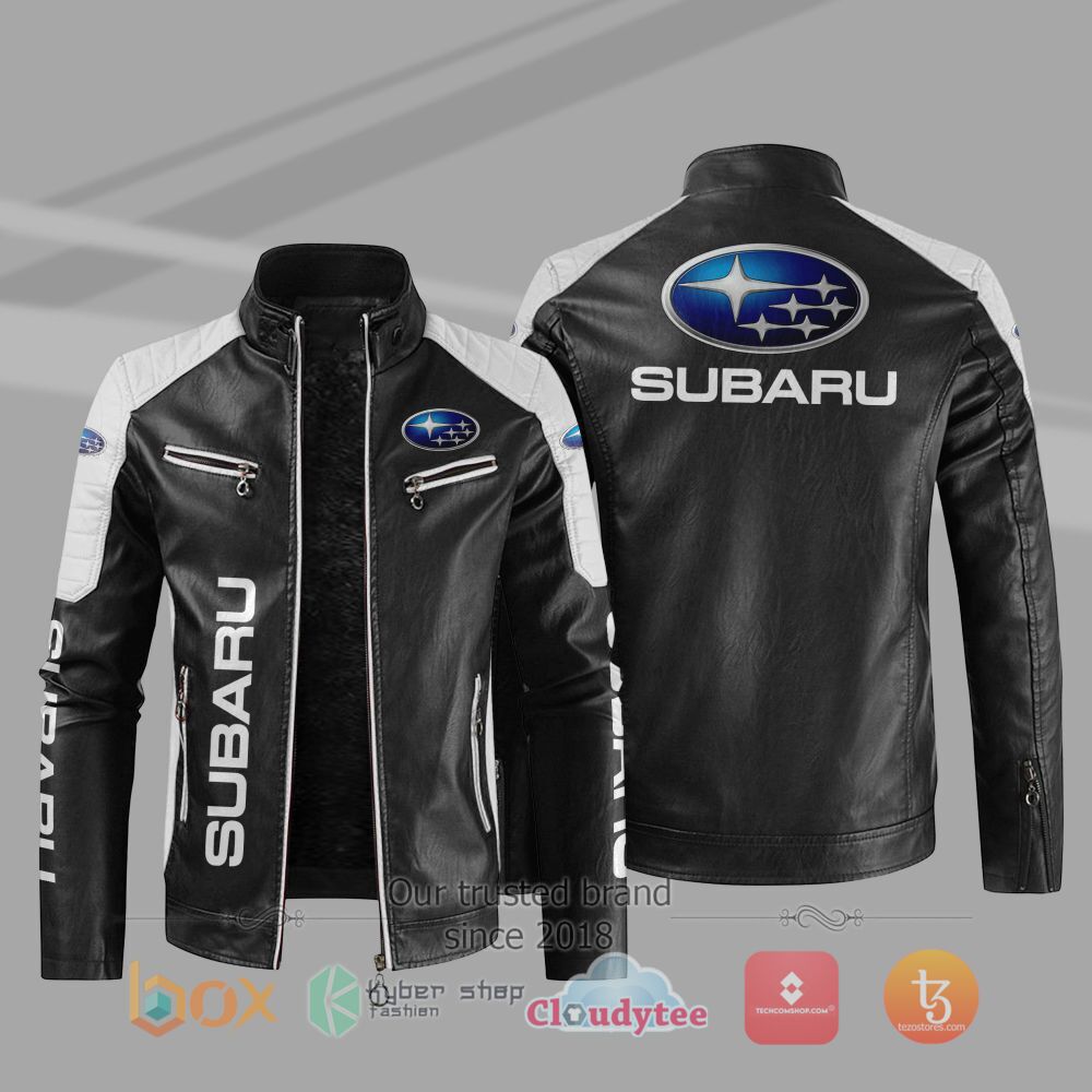 HOT_Subaru_Car_Motor_Block_Leather_Jacket