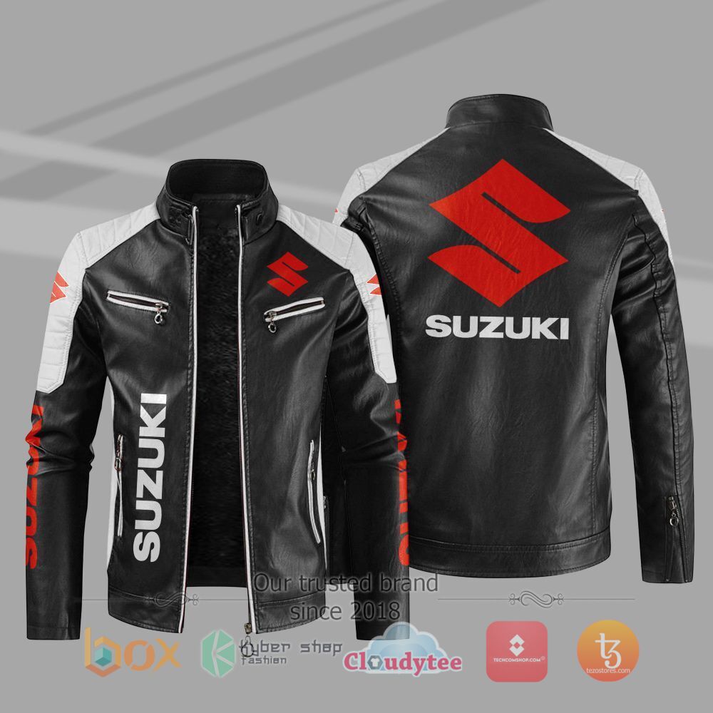 HOT_Suzuki_Car_Motor_Block_Leather_Jacket