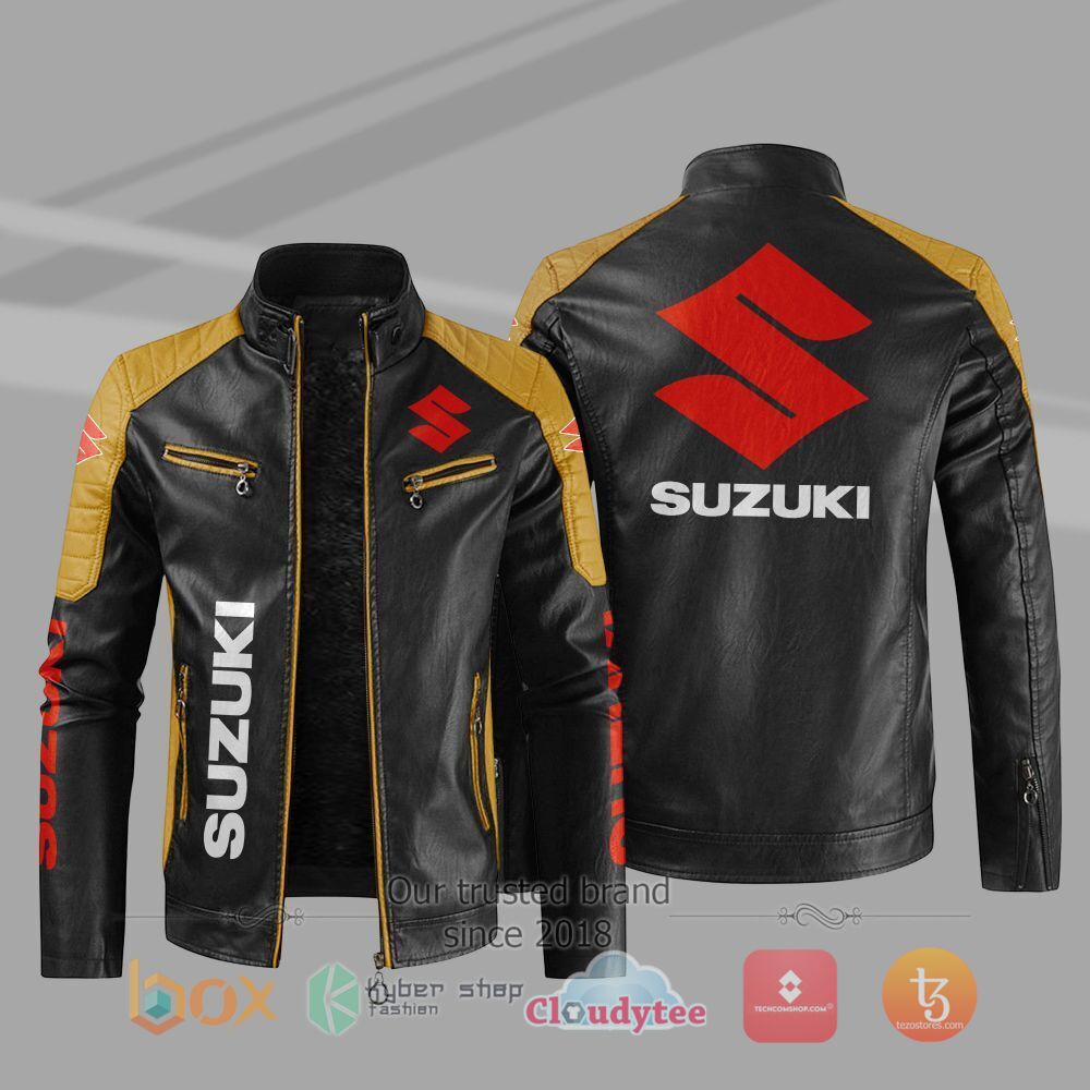 HOT_Suzuki_Car_Motor_Block_Leather_Jacket_1