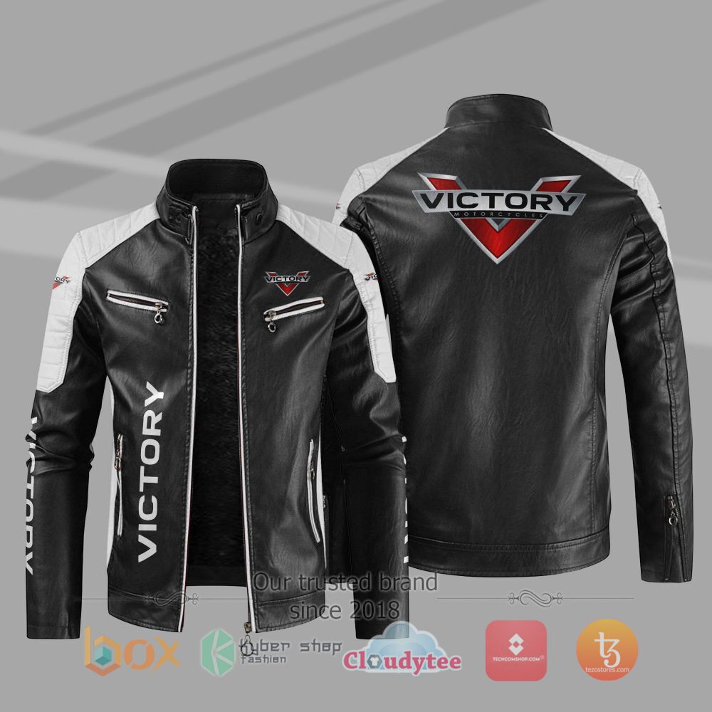 HOT_Victory_Motorcycles_Car_Motor_Block_Leather_Jacket