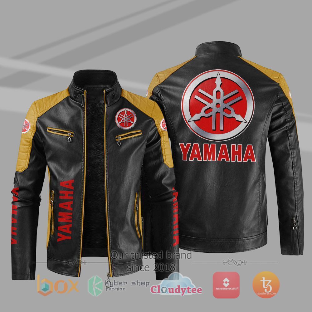 HOT_Yamaha_Car_Motor_Block_Leather_Jacket_1