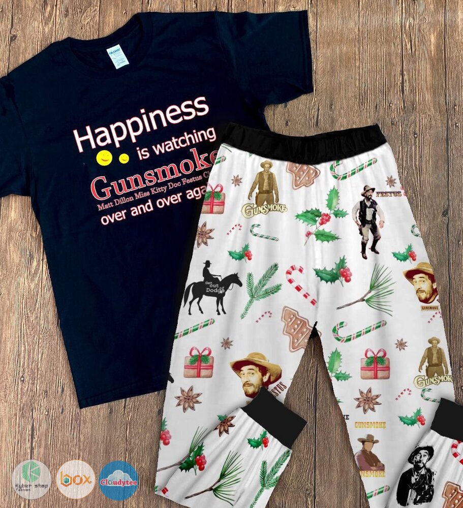 Happiness_is_watching_Gunsmoke_short_sleeves_Pajamas_Set