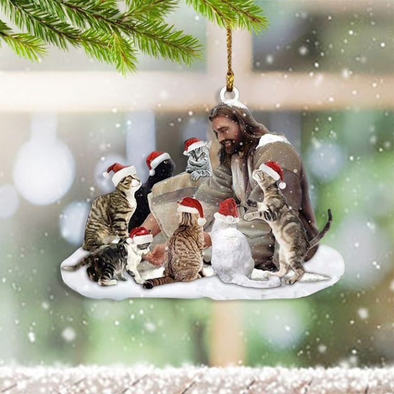 Jesus-With-Cats-Santa-Christmas-Ornament