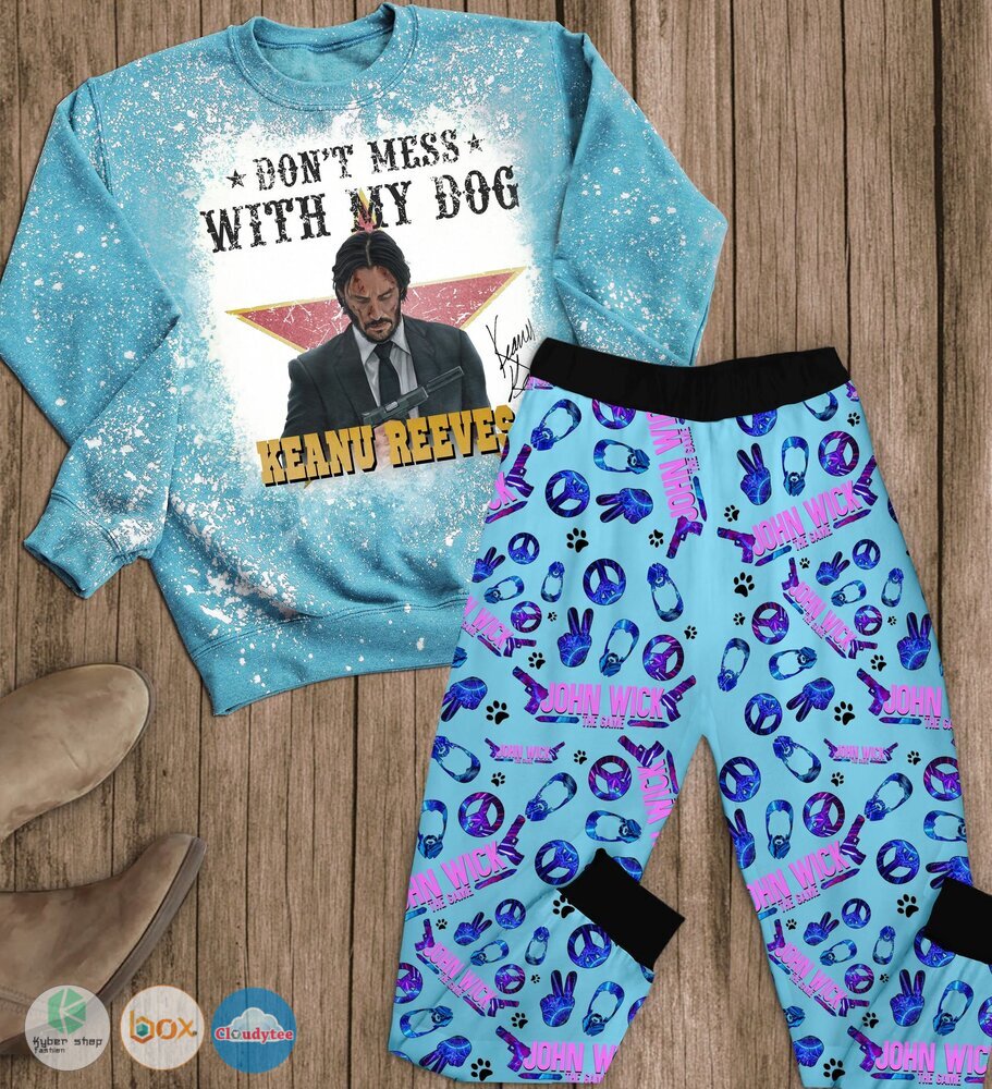 John_Wick_dont_mess_with_my_dog_long_sleeves_Pajamas_Set