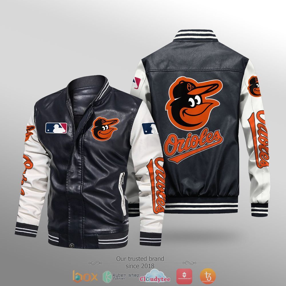 MLB_Baltimore_Orioles_Leather_bomber_jacket
