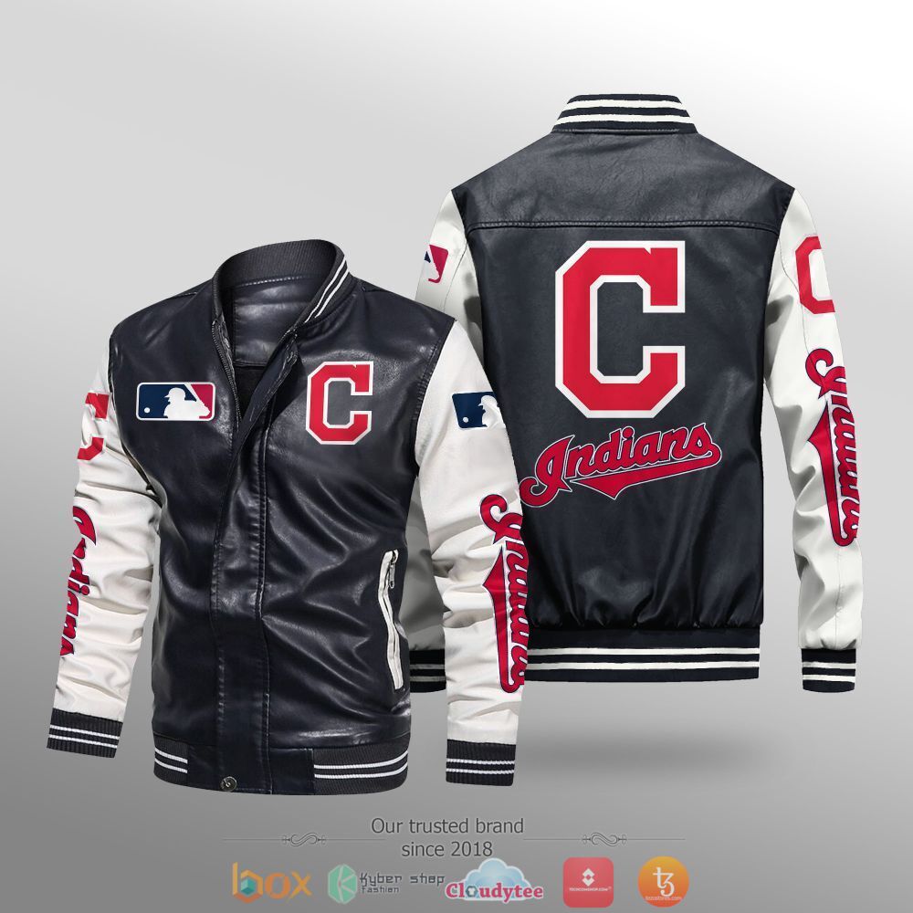MLB_Cleveland_Indians_Leather_bomber_jacket