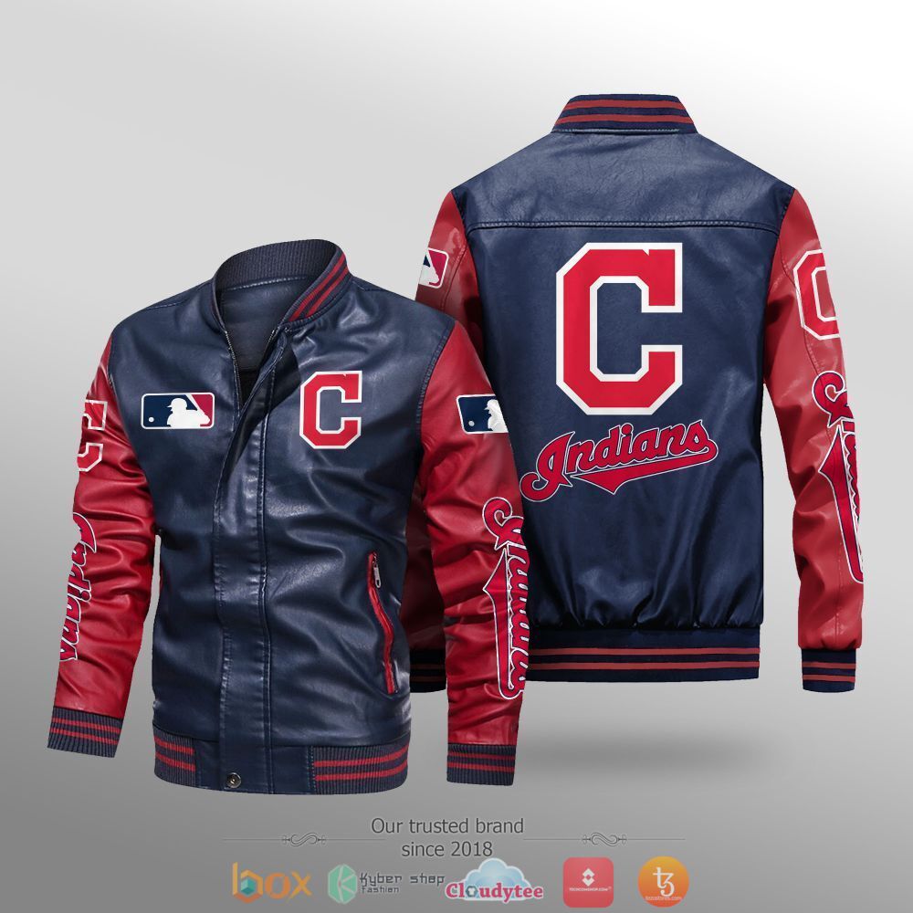 MLB_Cleveland_Indians_Leather_bomber_jacket_1
