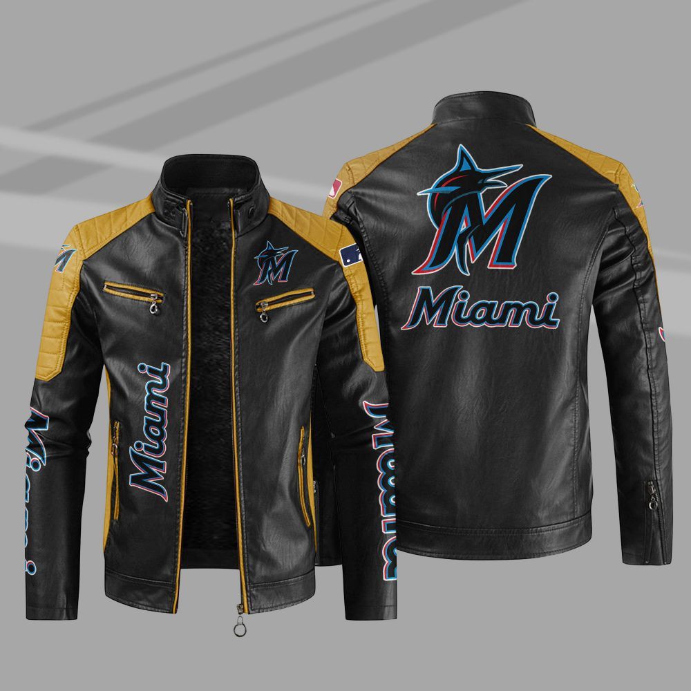 MLB_Miami_Marlins_Block_Leather_Jacket_1