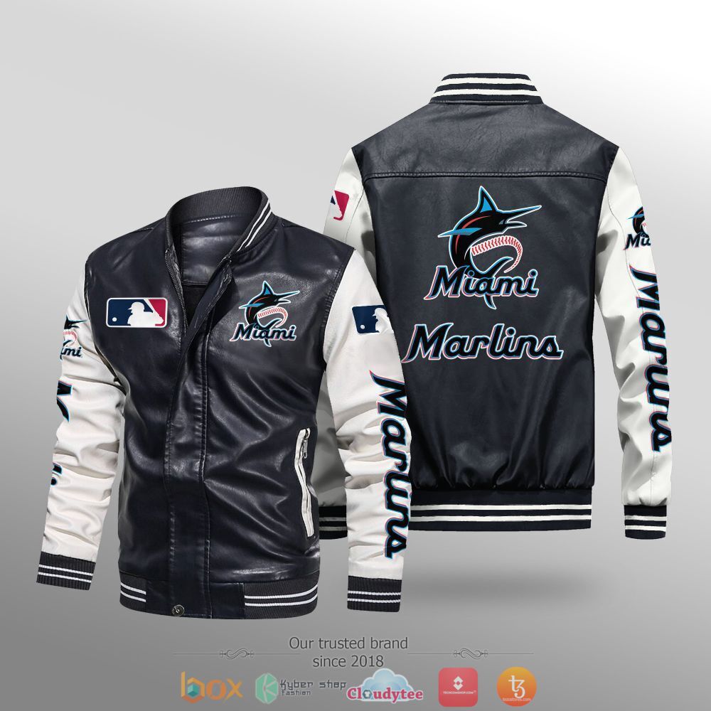 MLB_Miami_Marlins_Leather_bomber_jacket