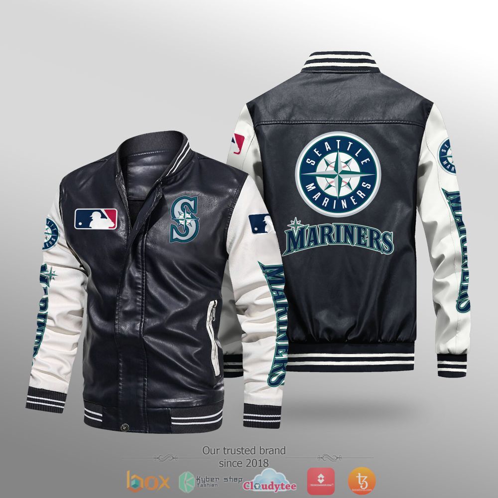MLB_Seattle_Mariners_Leather_bomber_jacket