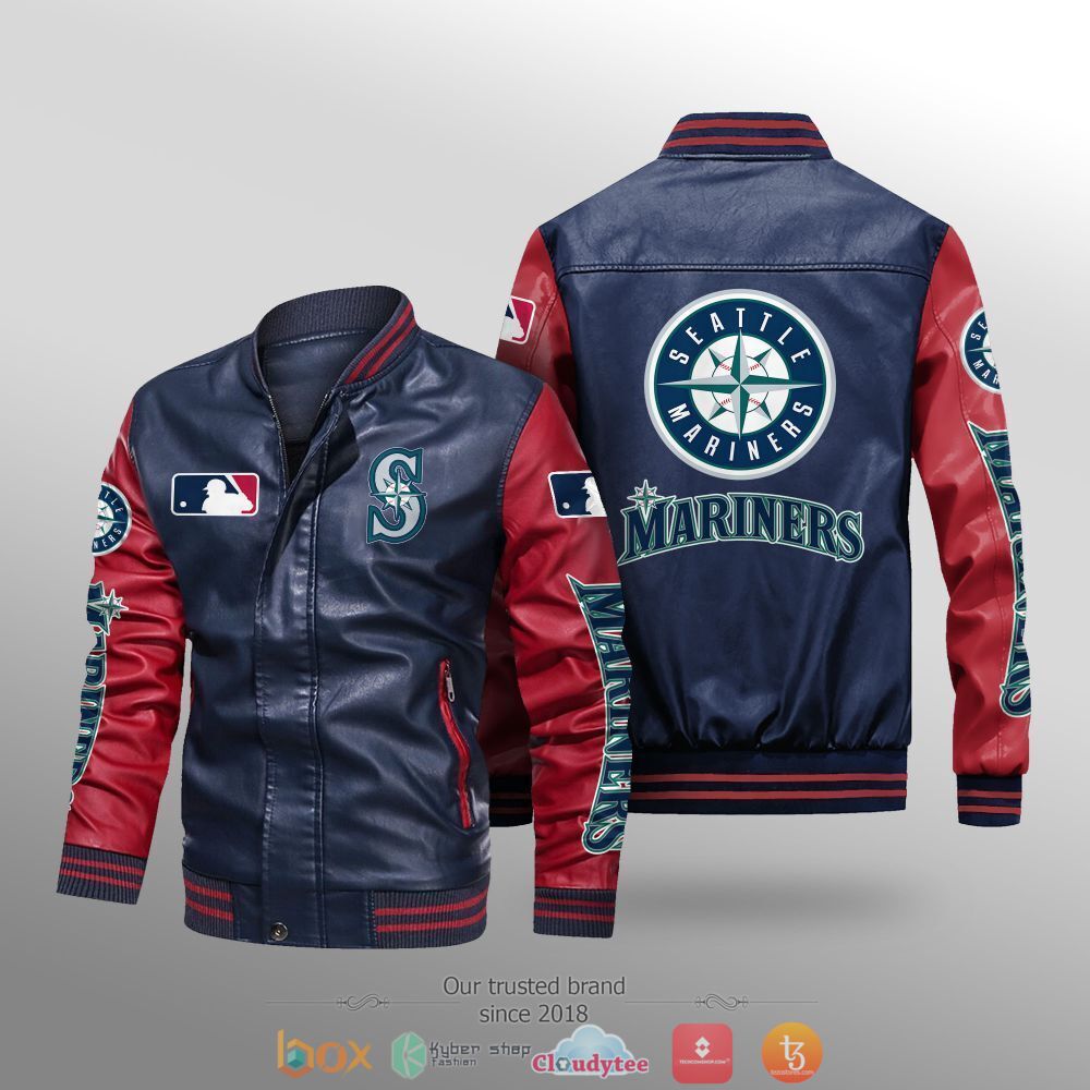 MLB_Seattle_Mariners_Leather_bomber_jacket_1