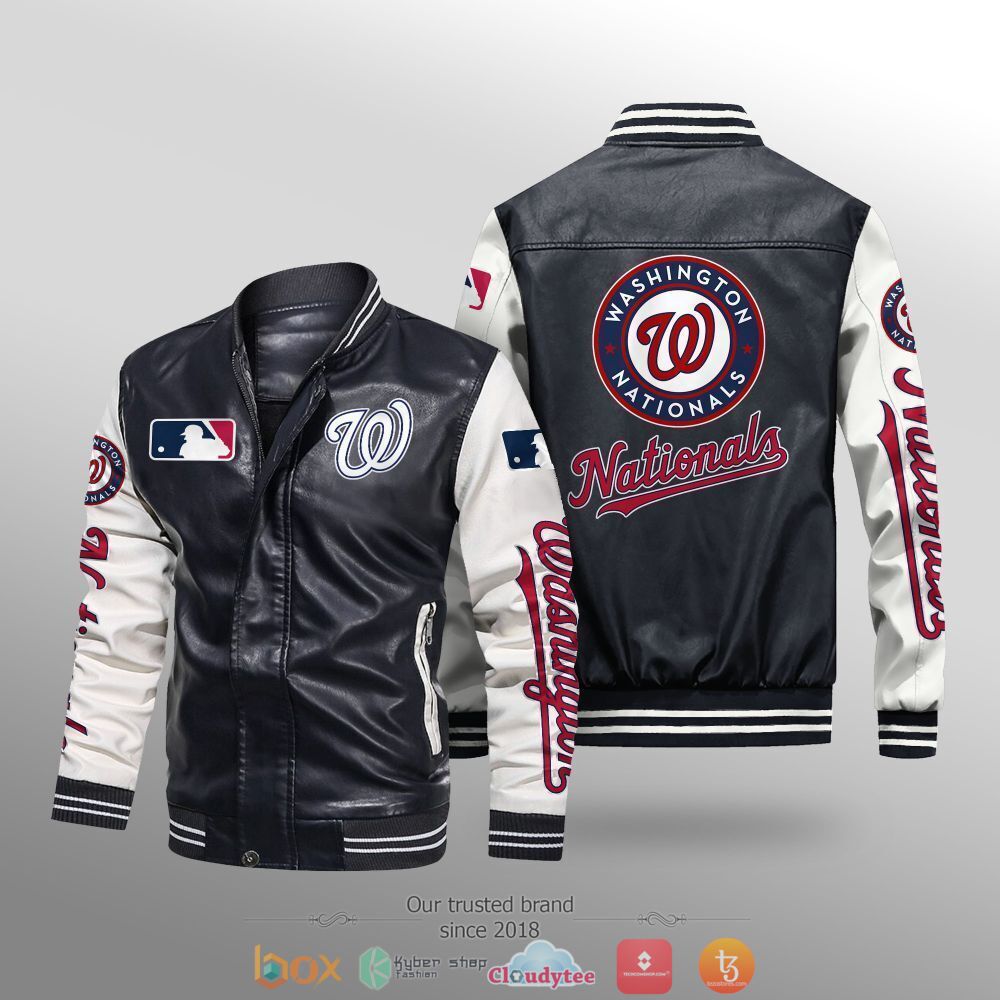 MLB_Washington_Nationals_Leather_bomber_jacket