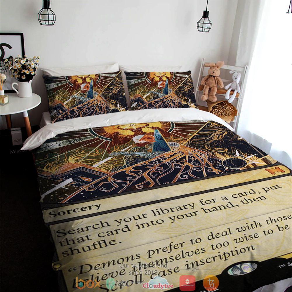 Magic_The_Gathering_Demonic_Tutor_Sherpa_Bedding_Set