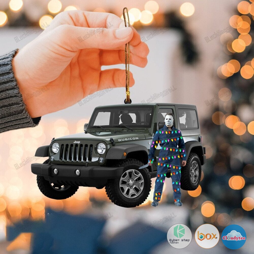 Michael_Myers_hold_knite_Rubicon_jeep_Led_Lights_Christmas_Ornament