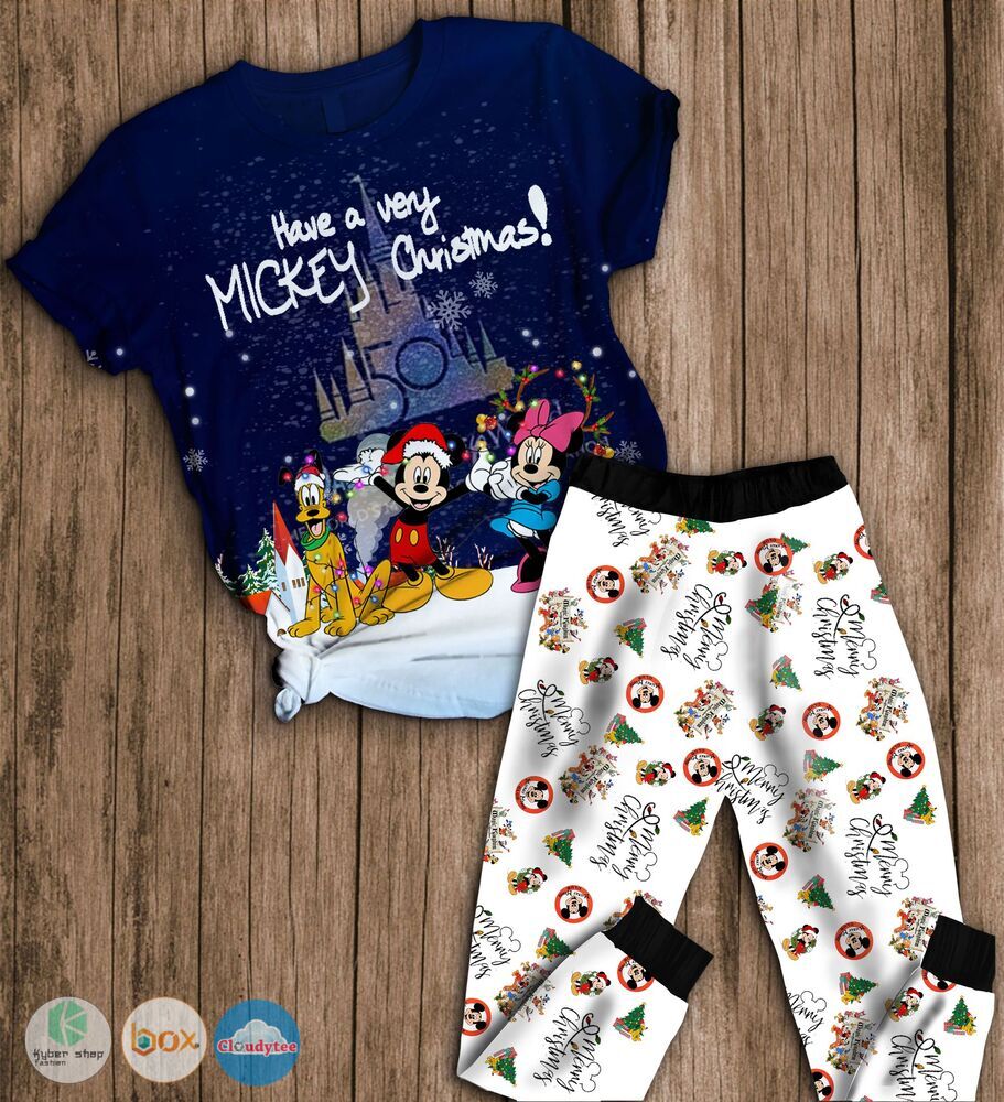 Mickey_Minnie_Pluto_Have_a_Mickey_Christmas_short_sleeves_Pajamas_Set