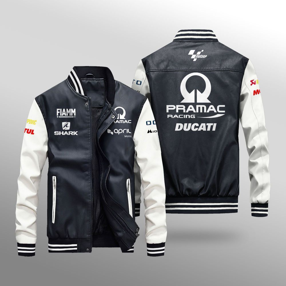 MotoGP_Pramac_Racing_Team_Leather_Bomber_Jacket