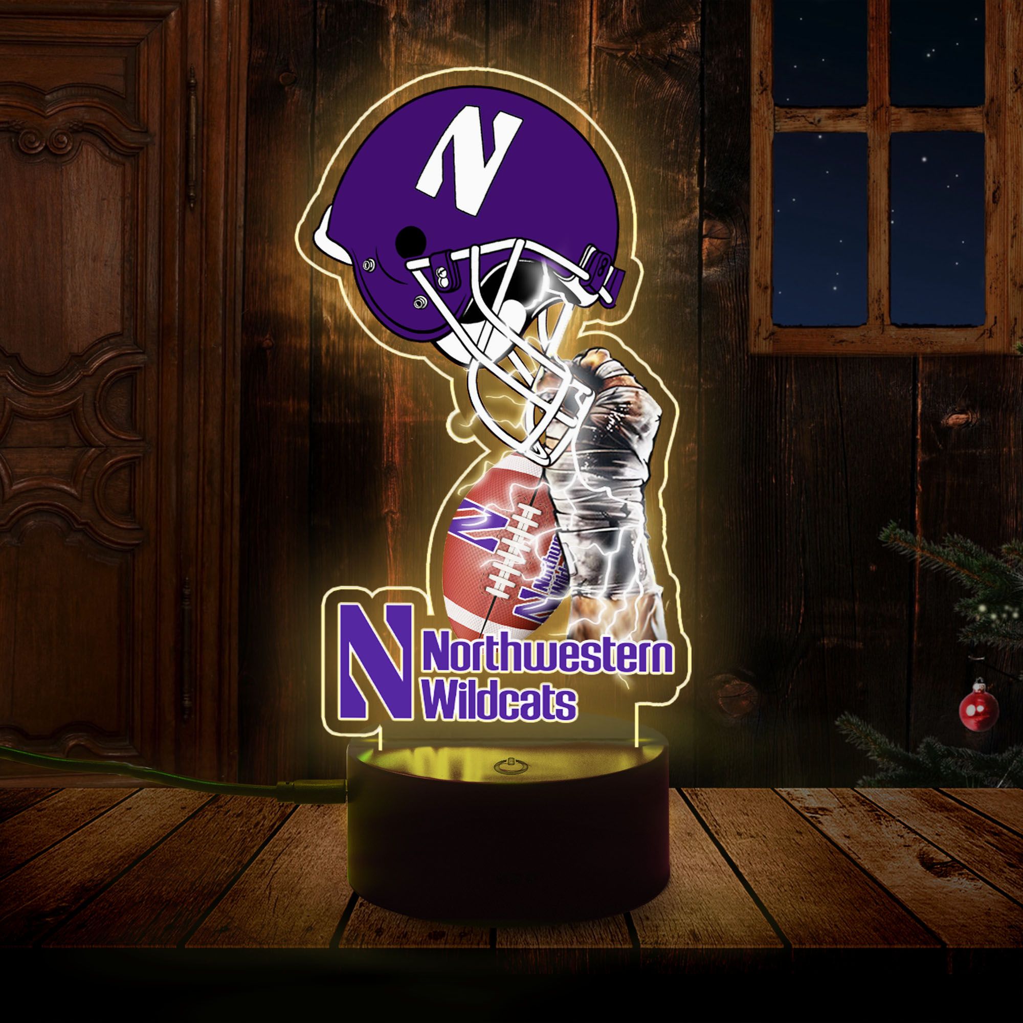 NCAA_Northwestern_Wildcats_Led_Lamp