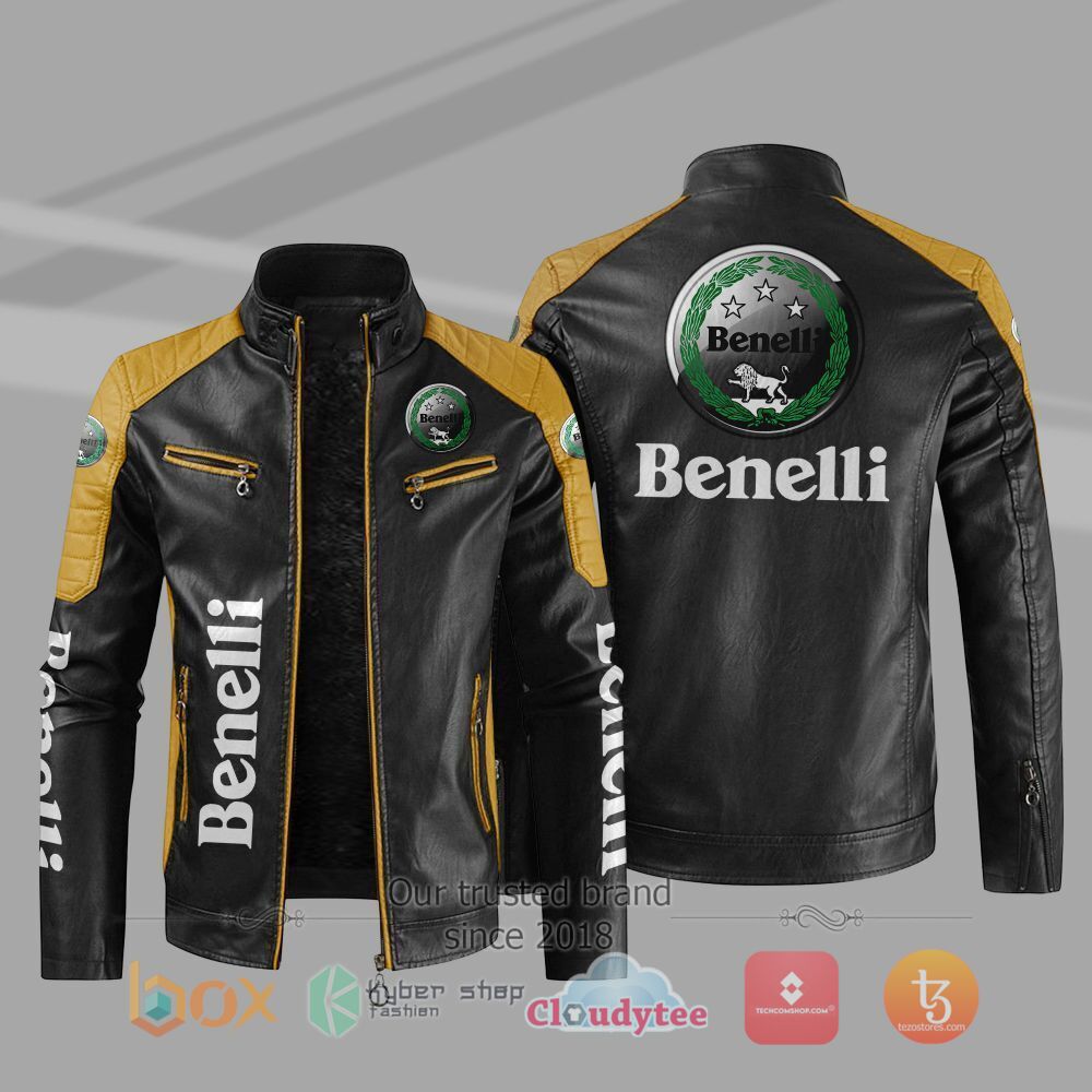 NEW_Benelli_Car_Motor_Block_Leather_Jacket_1