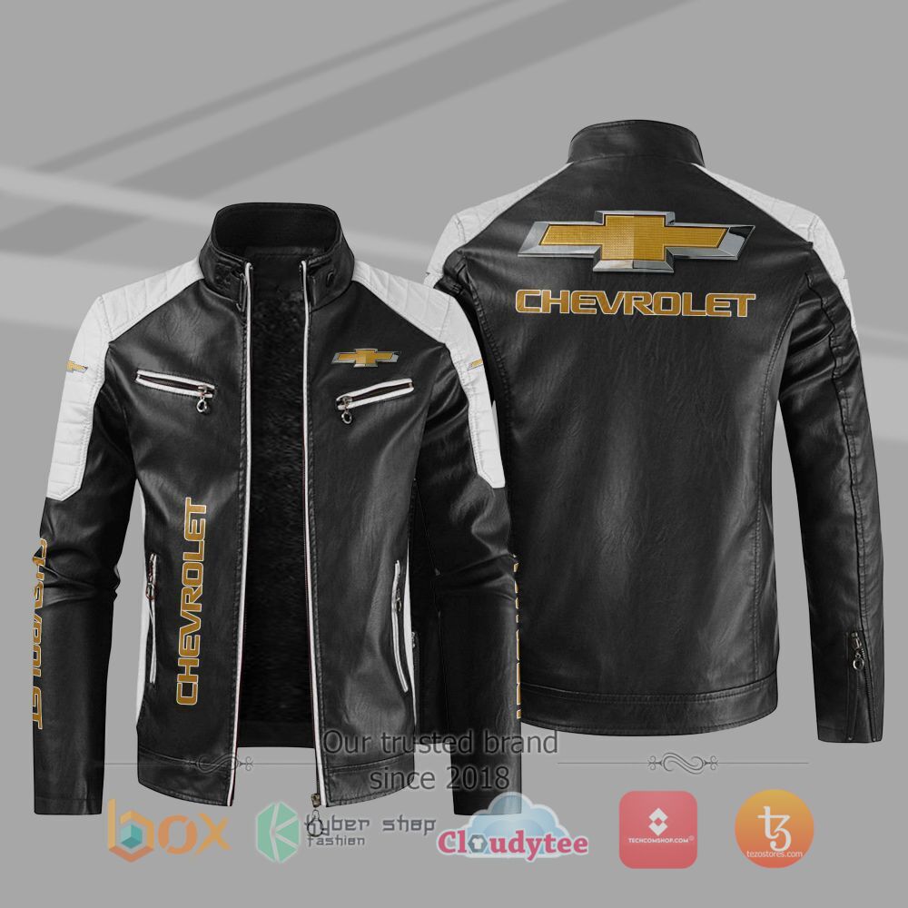 NEW_Chevrolet_Car_Motor_Block_Leather_Jacket