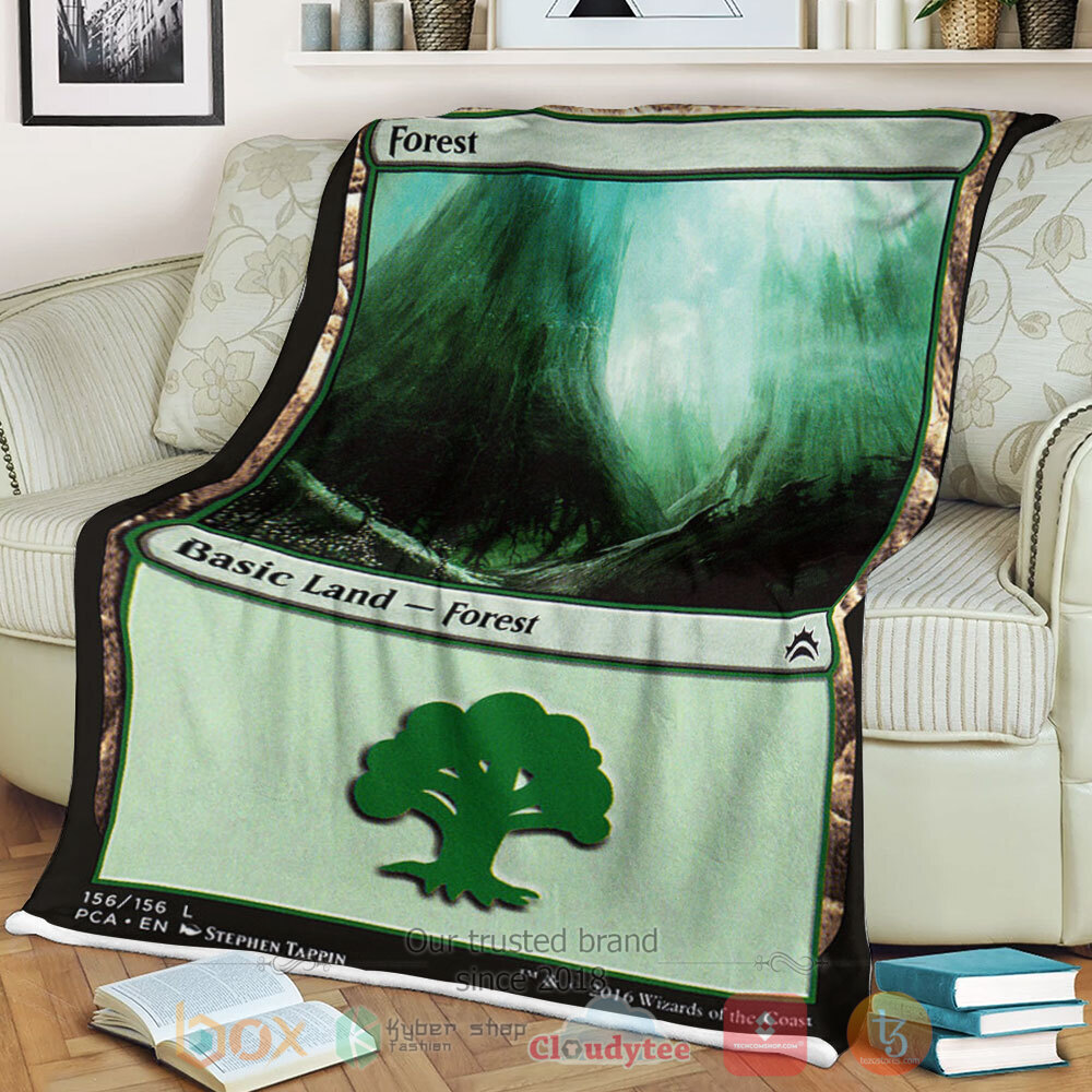 NEW_Magic_The_Gathering_156_Forest_Fleece_Blanket
