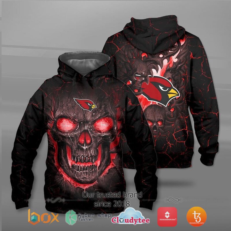 NFL_Arizona_Cardinals_Fire_Skull_Lava_3D_shirt_hoodie