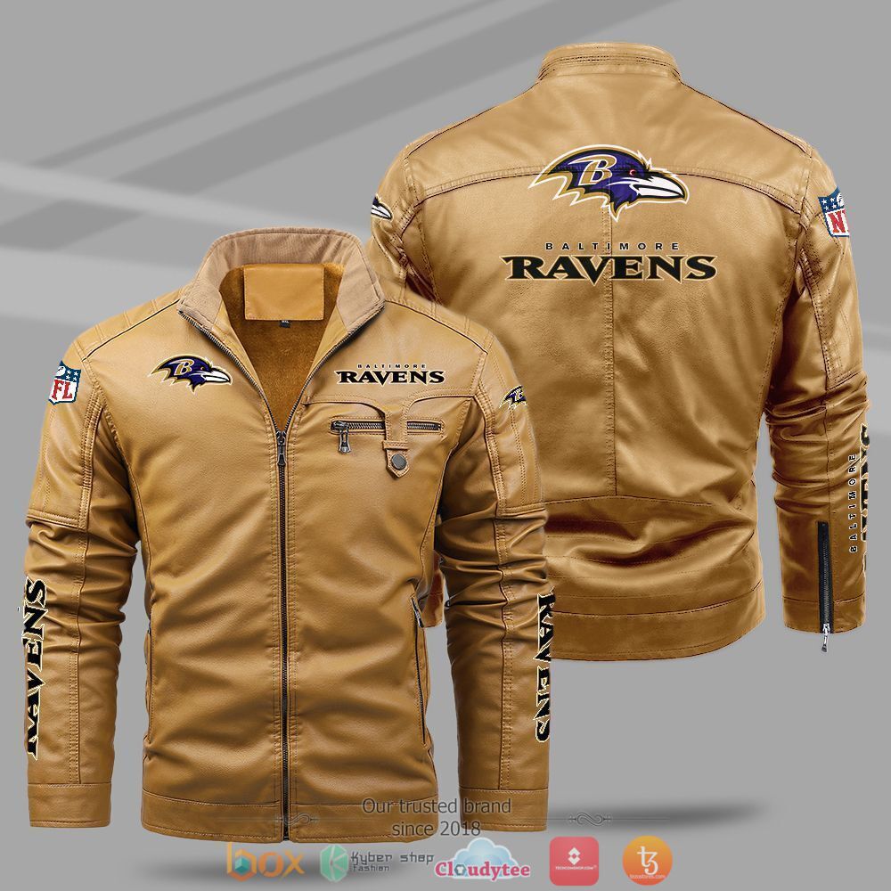 NFL_Baltimore_Ravens_Fleece_leather_jacket_1