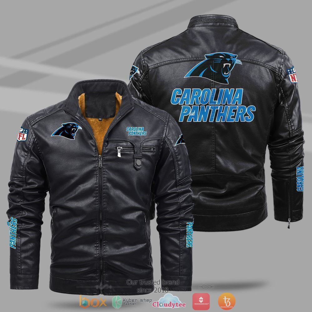 NFL_Carolina_Panthers_Fleece_leather_jacket