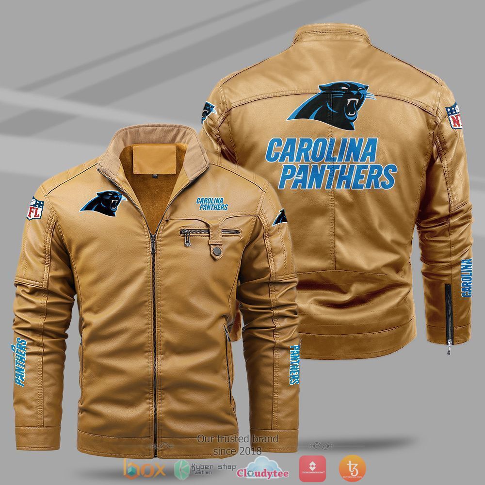 NFL_Carolina_Panthers_Fleece_leather_jacket_1