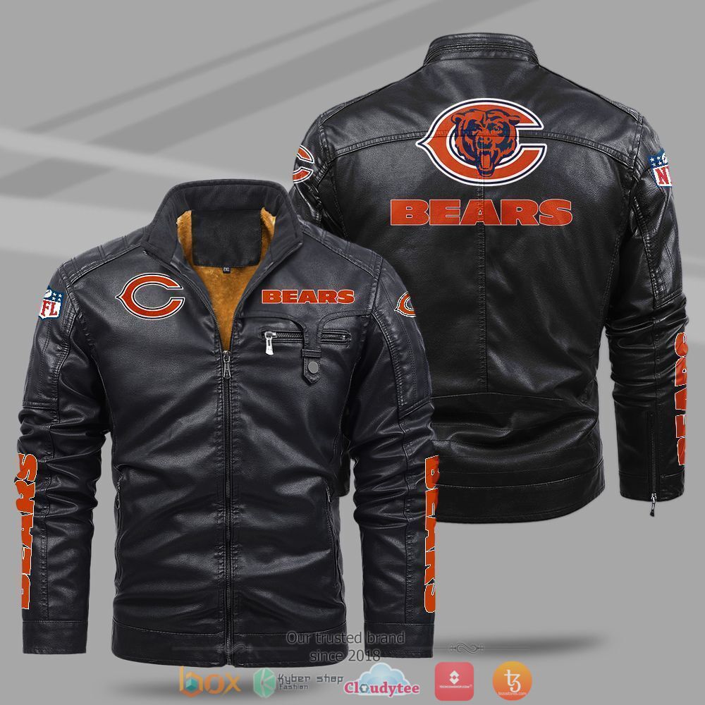 NFL_Chicago_Bears_Fleece_leather_jacket
