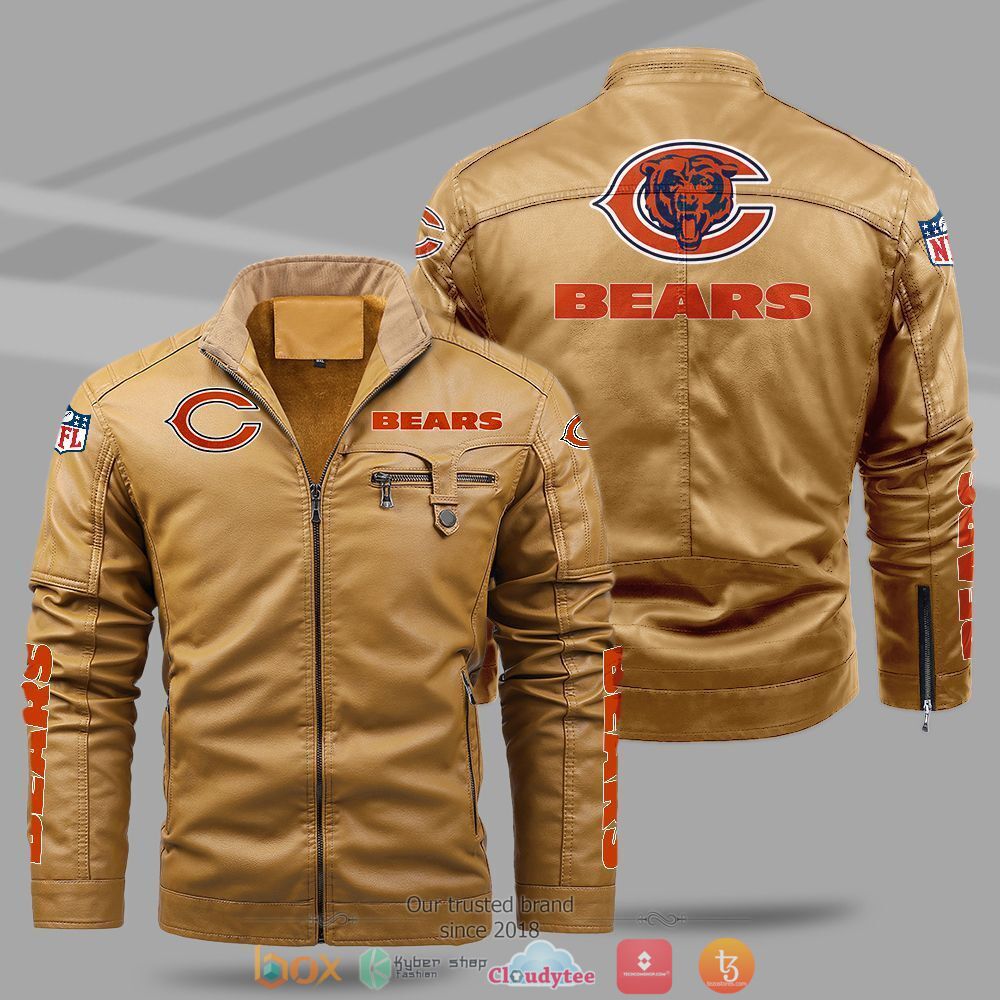 NFL_Chicago_Bears_Fleece_leather_jacket_1