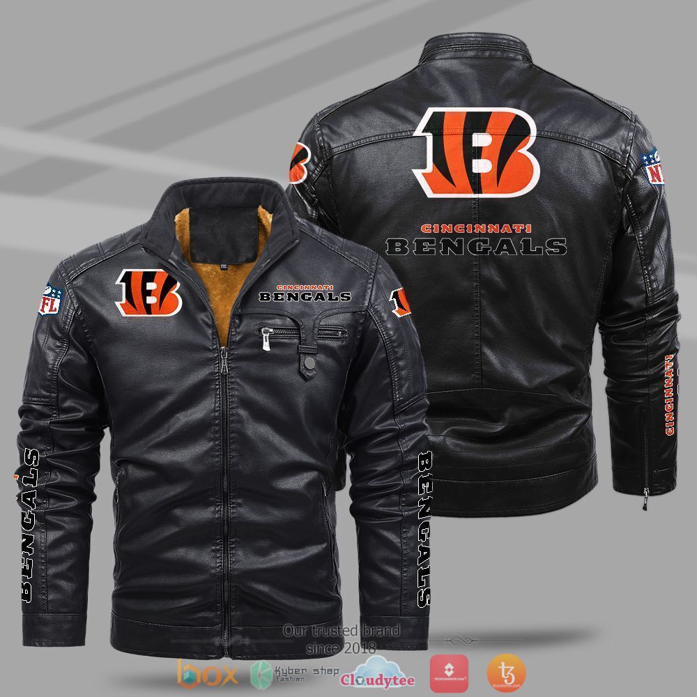 NFL_Cincinnati_Bengals_Fleece_leather_jacket