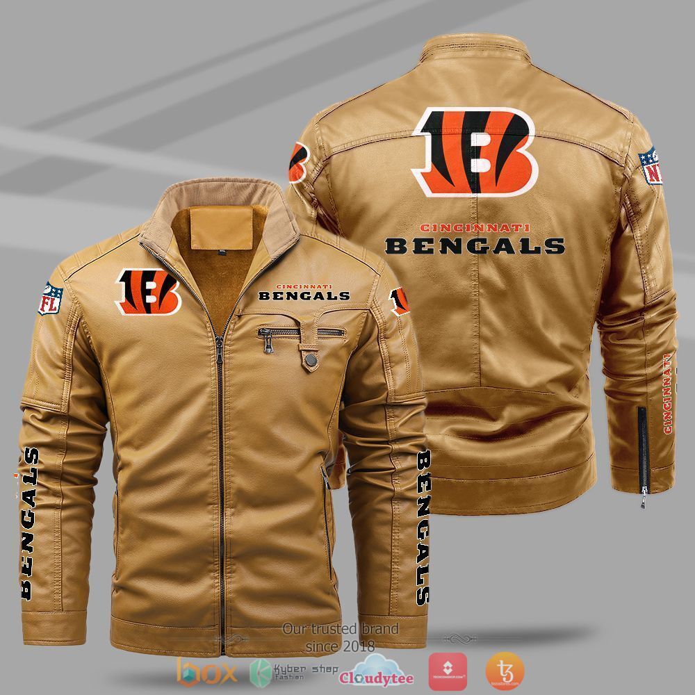 NFL_Cincinnati_Bengals_Fleece_leather_jacket_1