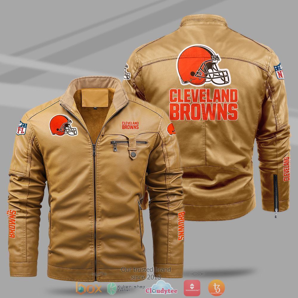 NFL_Cleveland_Browns_Fleece_leather_jacket_1