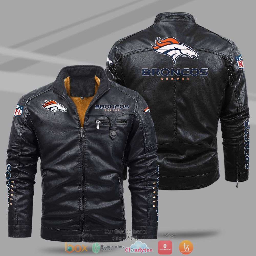 NFL_Denver_Broncos_Fleece_leather_jacket