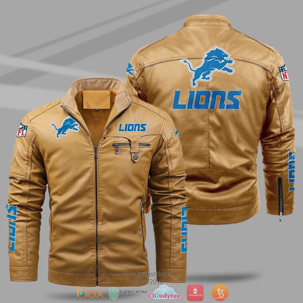 NFL_Detroit_Lions_Fleece_leather_jacket_1