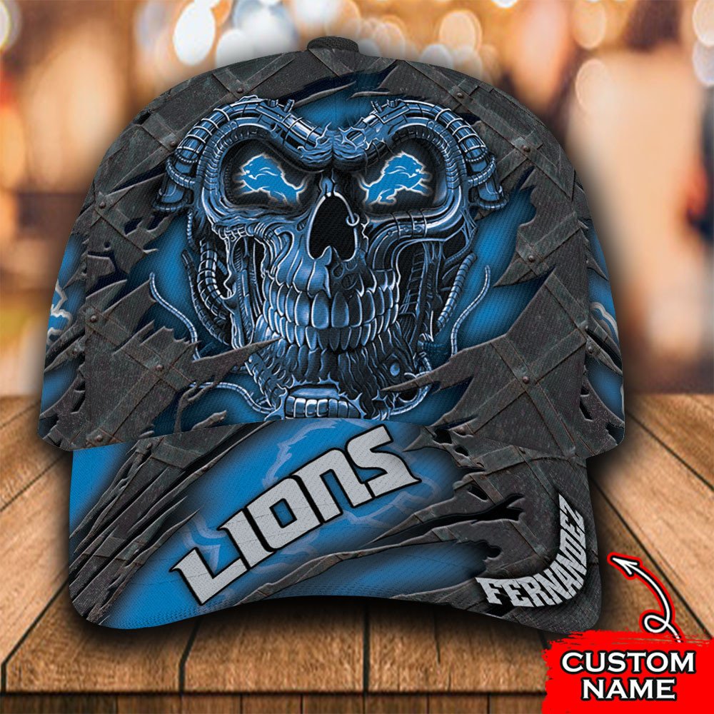 NFL_Detroit_Lions_Skull_Custom_Personalized_Cap