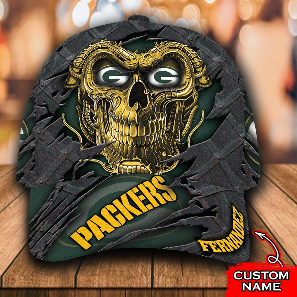 NFL_Green_Bay_Packers_Skull_Custom_Personalized_Cap