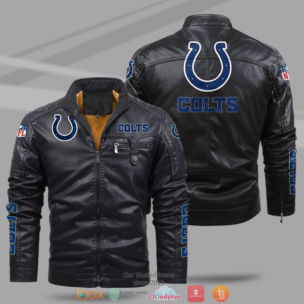 NFL_Indianapolis_Colts_Fleece_leather_jacket