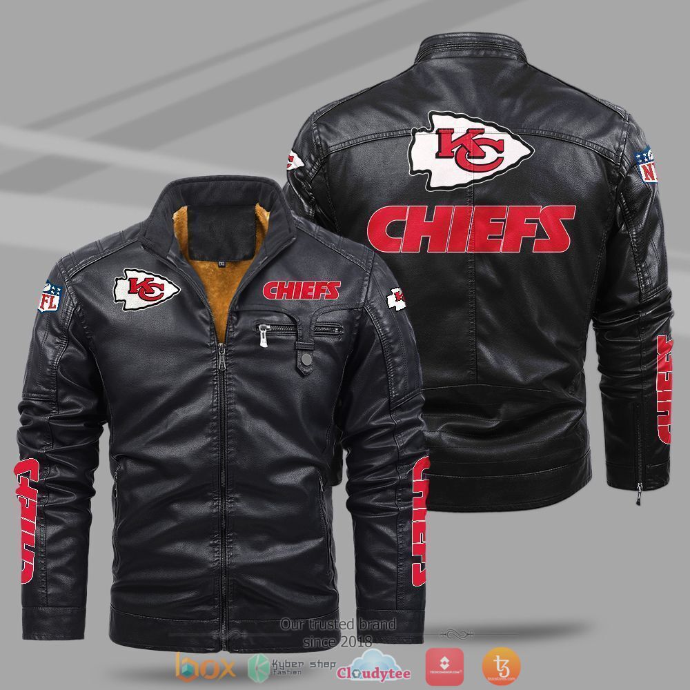 NFL_Kansas_City_Chiefs_Fleece_leather_jacket