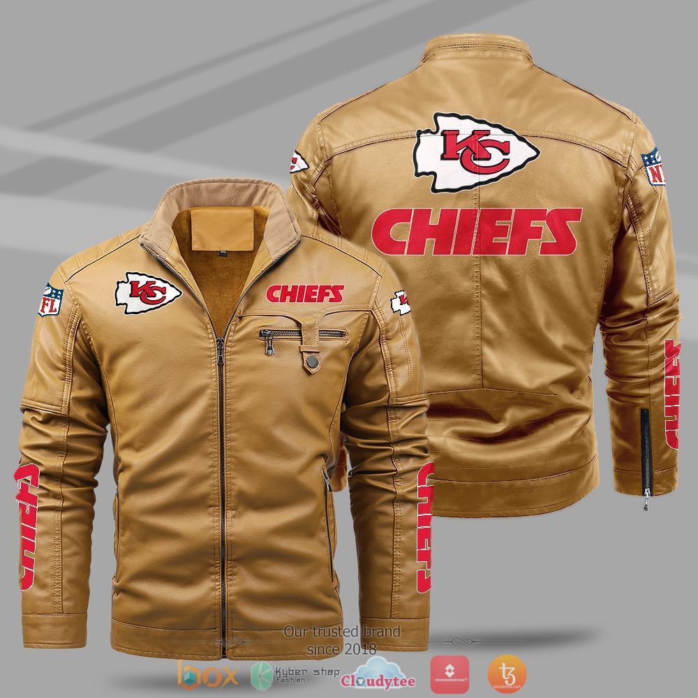 NFL_Kansas_City_Chiefs_Fleece_leather_jacket_1