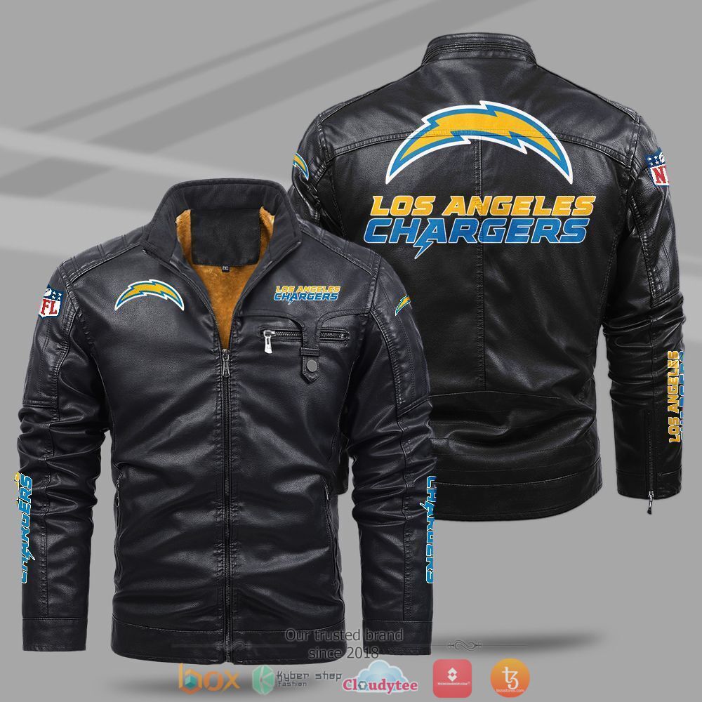 NFL_Los_Angeles_Chargers_Fleece_leather_jacket