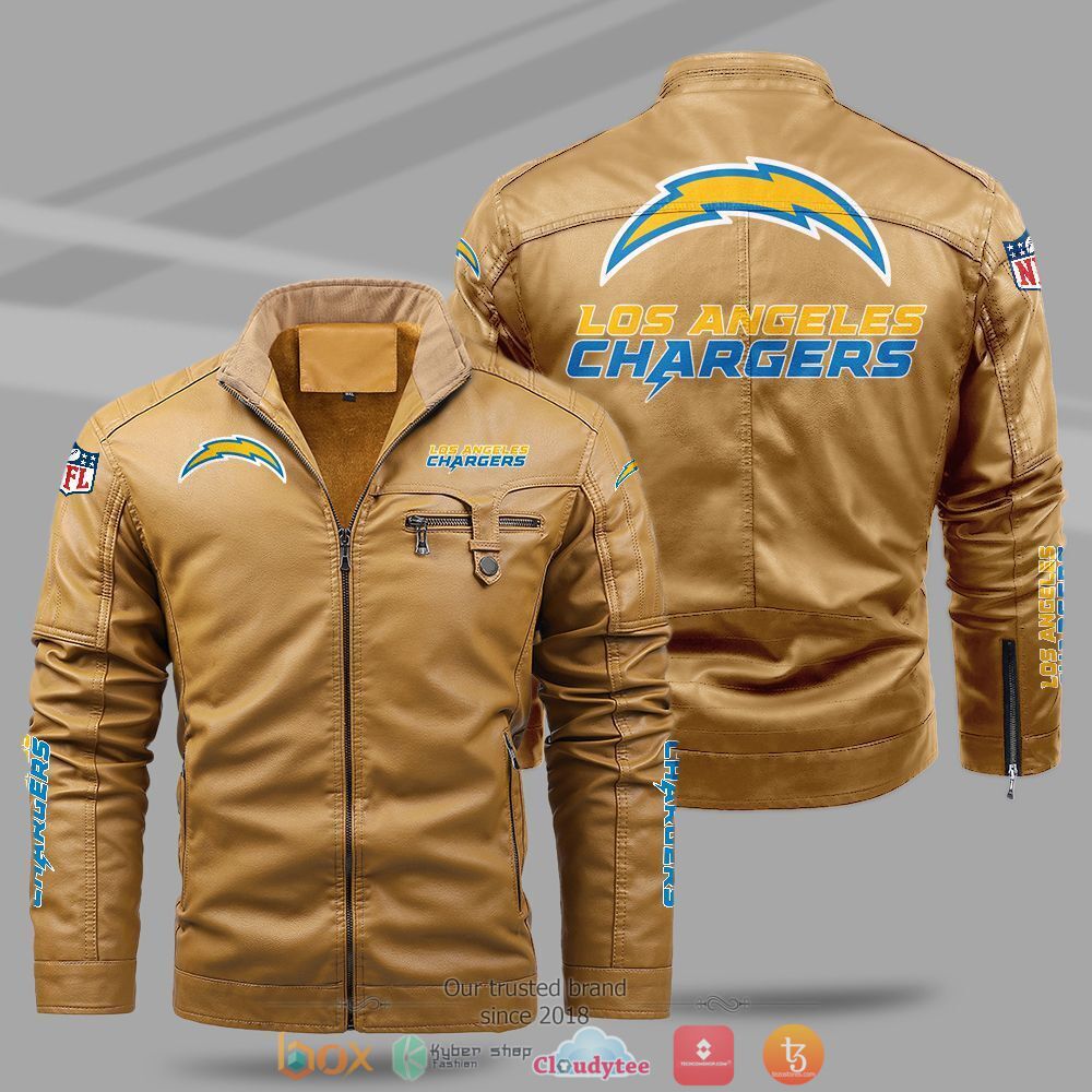 NFL_Los_Angeles_Chargers_Fleece_leather_jacket_1
