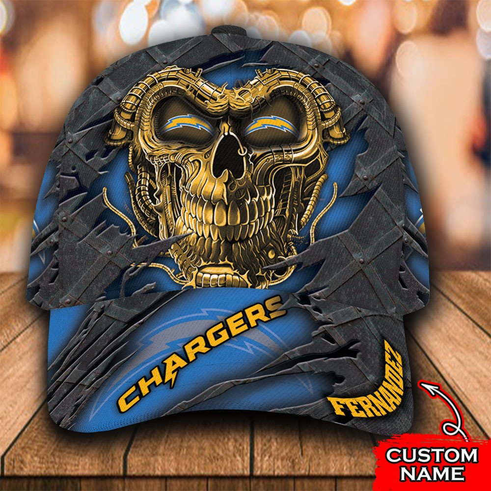 NFL_Los_Angeles_Chargers_Skull_Custom_Personalized_Cap