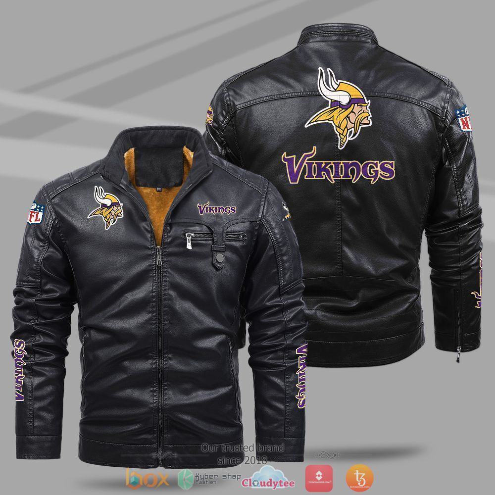 NFL_Minnesota_Vikings_Fleece_leather_jacket