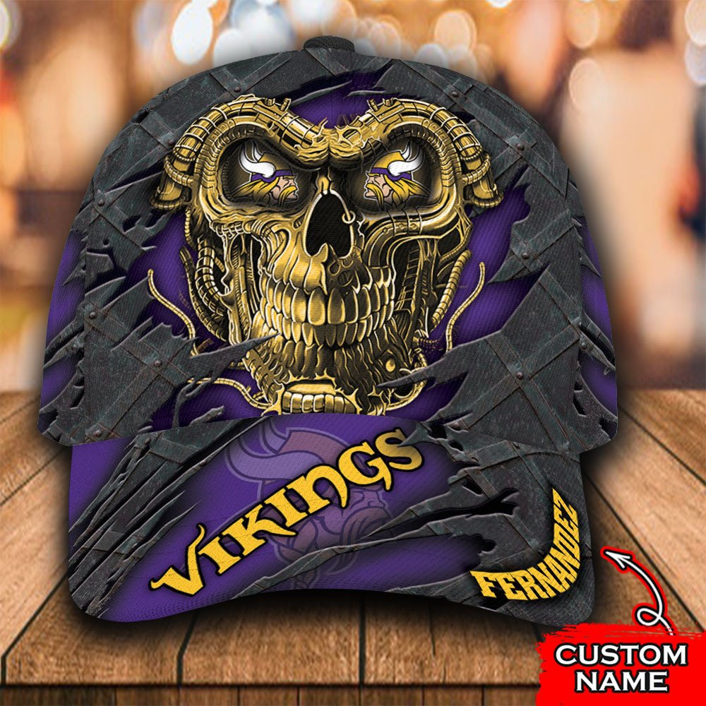 NFL_Minnesota_Vikings_Skull_Custom_Personalized_Cap